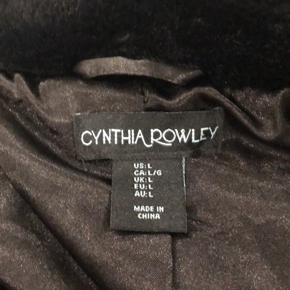 Cynthia Rowley black faux fur bomber jacket L super soft and mint condition - Picture 11 of 13